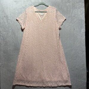 Collections ETC. Women’s SS Plus Lace Dress XXL 2X Blush Pink